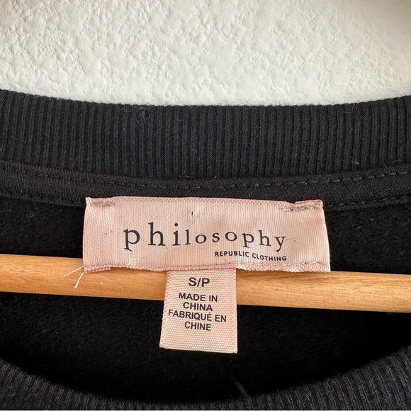 Philosophy Christmas Sweater Womens Small Black Pullover Believe - Picture 2 of 6